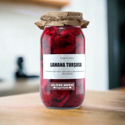 Ev Yapımı Kırmızı Lahana Turşusu - 1200 Gr resmi