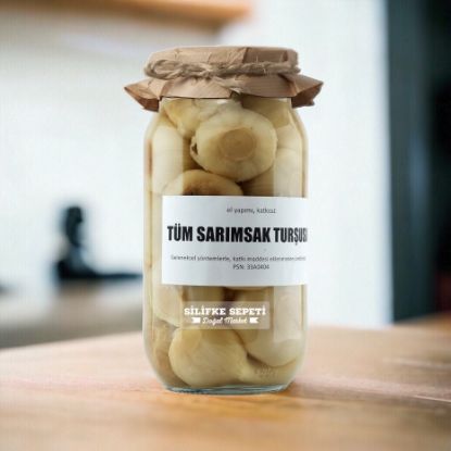 Ev Yapımı Tüm Sarımsak Turşusu - 1200 Gr resmi