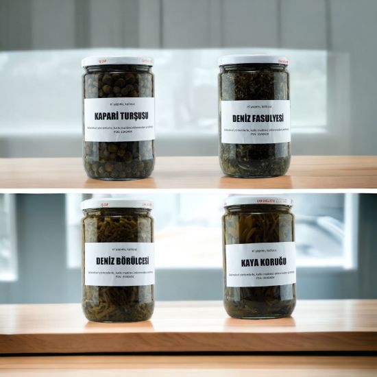 Meze Paketi Deniz Fasulyesi,Deniz Börülcesi,Kapari,Kaya Koruğu Turşusu 4'lü Paket resmi